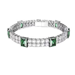 Monemel Swarovski Yeşil Detaylı Suyolu Bileklik (Altın Kaplama)